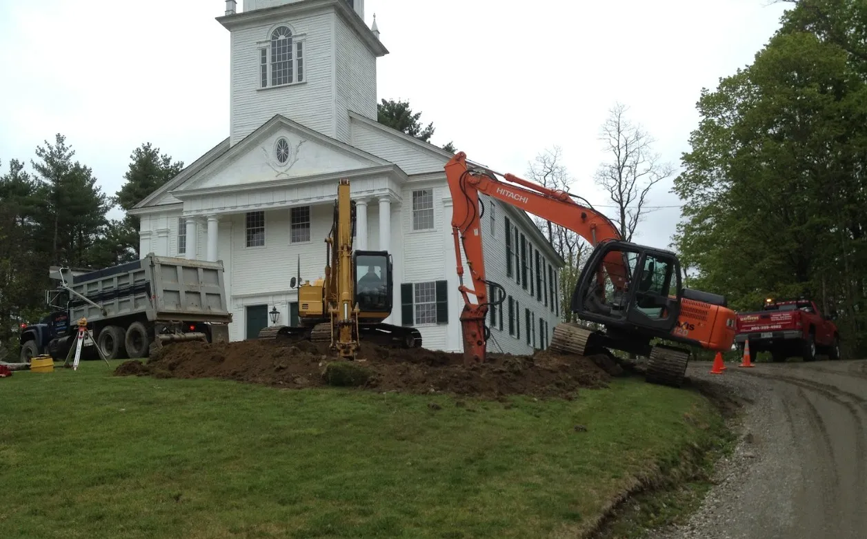 Careful excavation work near an existing commercial building