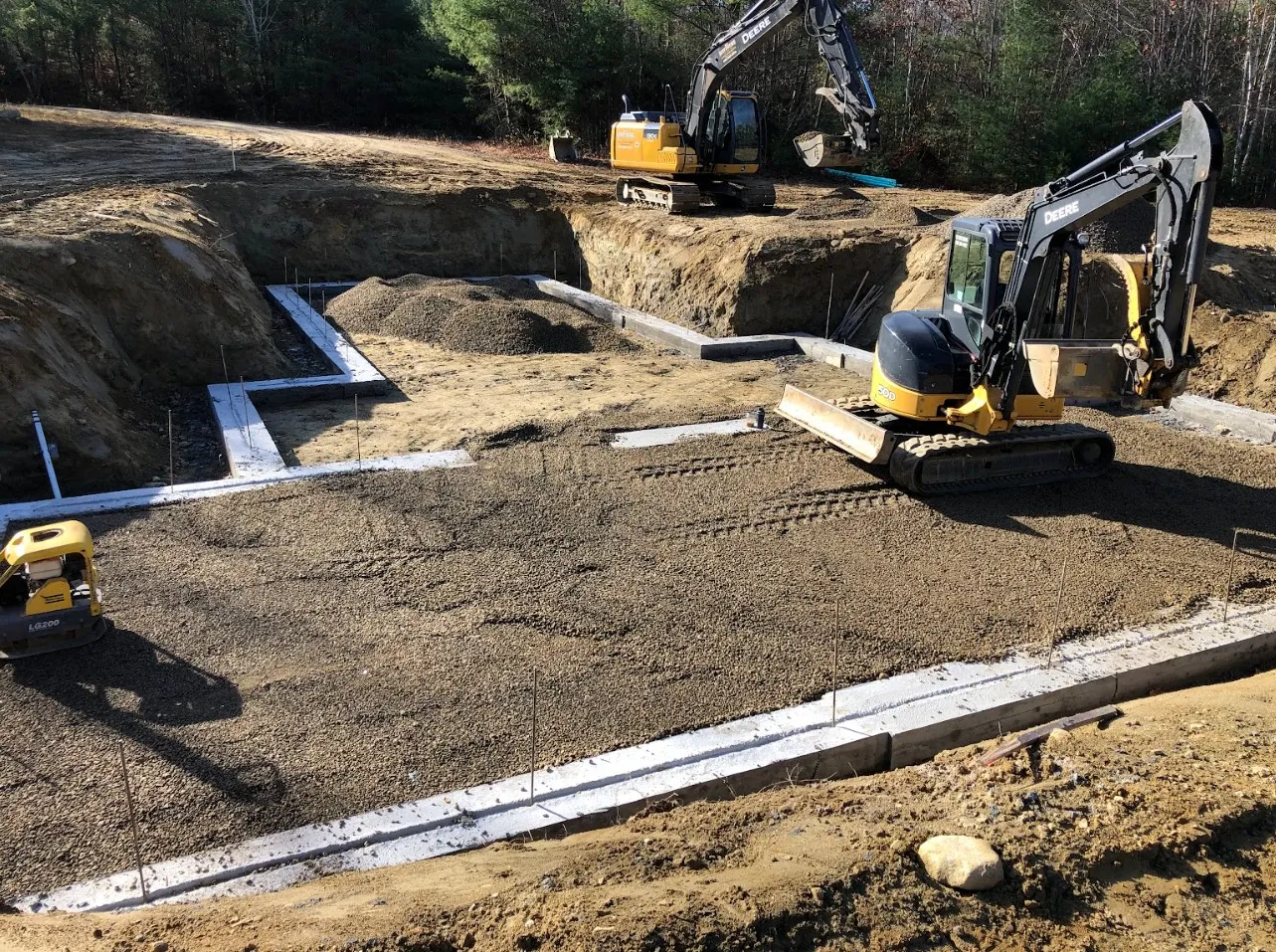Foundation work on a smaller residential project or addition