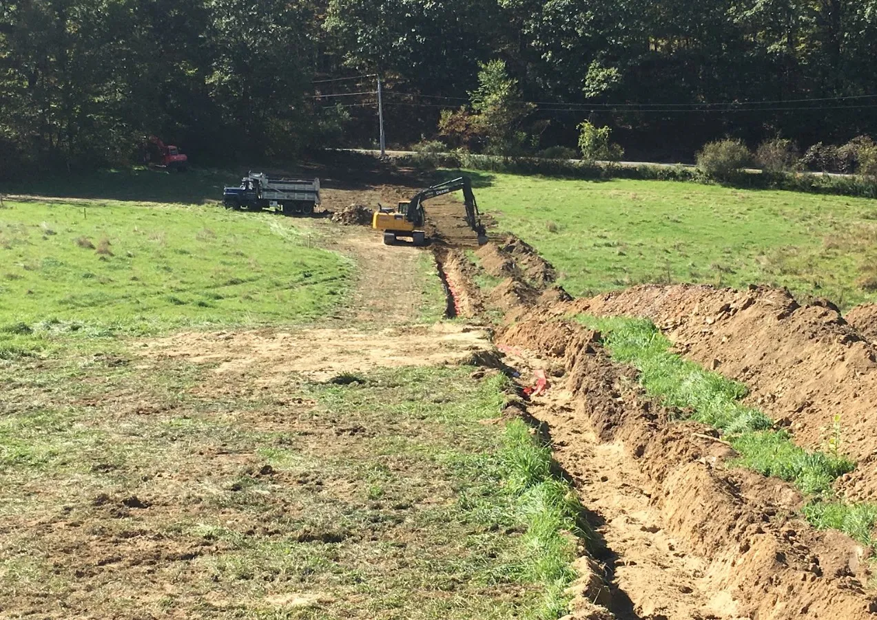 Larger utility trench for a more complex underground installation