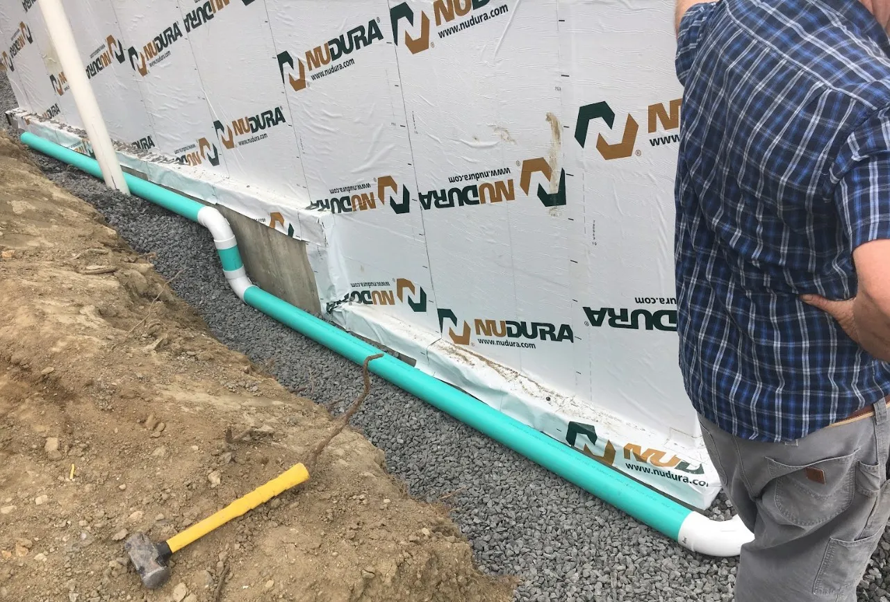Utility line installation work in progress
